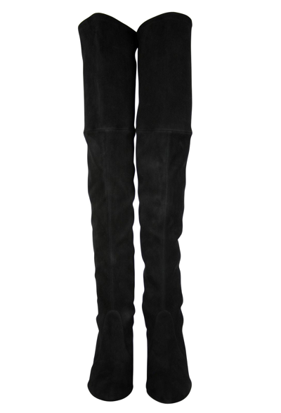 Stuart Weitzman Tiemodel Over The Knee Stretch Boot In Black