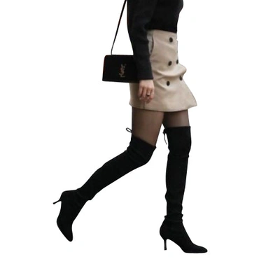 Stuart Weitzman Tiemodel Over The Knee Stretch Boot In Black