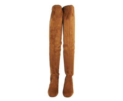 Shop Stuart Weitzman Women's Genna Coffee Brown Suede Over The Knee Boot