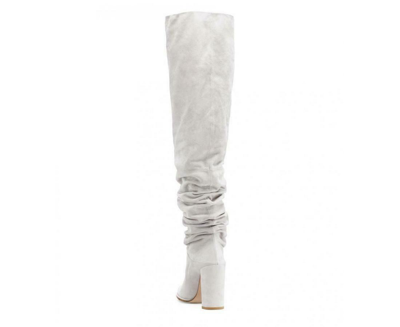 Stuart Weitzman Womens Light Gray Histyle Perla Suede Over-the-knee Boot In Light Gray