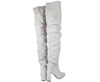 Stuart Weitzman Womens Light Gray Histyle Perla Suede Over-the-knee Boot In Light Gray