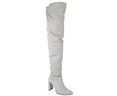 Stuart Weitzman Womens Light Gray Histyle Perla Suede Over-the-knee Boot In Light Gray