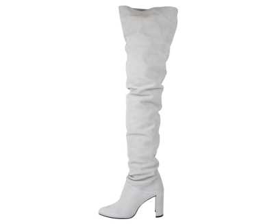 Stuart Weitzman Womens Light Gray Histyle Perla Suede Over-the-knee Boot In Light Gray