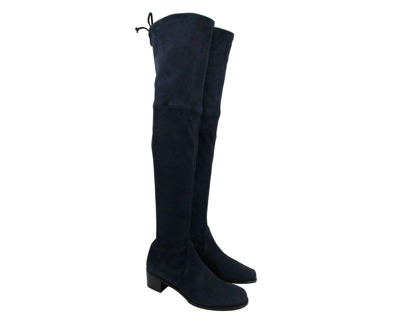 Shop Stuart Weitzman Women's Midland Nice Blue Stretch Suede Knee High Boot