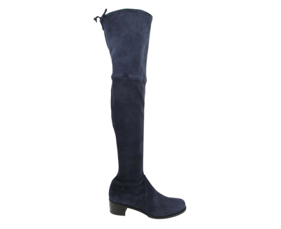 Shop Stuart Weitzman Women's Midland Nice Blue Stretch Suede Knee High Boot