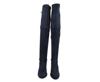 Shop Stuart Weitzman Women's Midland Nice Blue Suede Knee High Boot