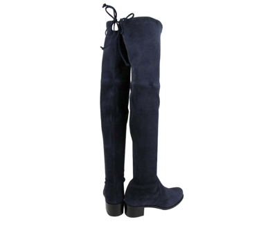 Shop Stuart Weitzman Women's Midland Nice Blue Stretch Suede Knee High Boot