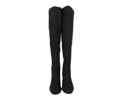 Stuart Weitzman Women's Suede With Elastic Back Heel Knee High Boot In Black