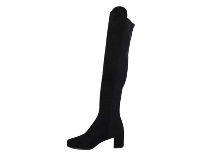 Stuart Weitzman Women's Suede With Elastic Back Heel Knee High Boot In Black