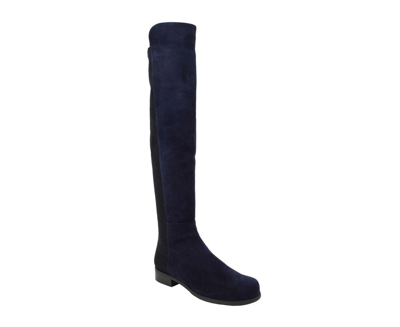 Shop Stuart Weitzman Women's Nice Blue Suede With Elastic Back Knee Boot