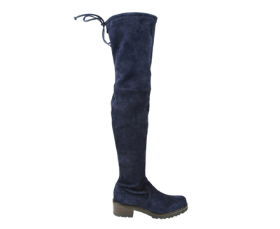 Stuart Weitzman Over-the-knee Boots With Luxurious Suede Finish And Elegant Design In Nice Blue
