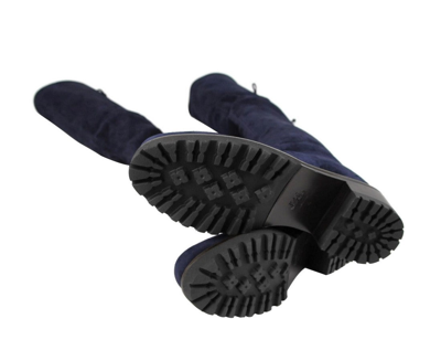 Stuart Weitzman Over-the-knee Boots With Luxurious Suede Finish And Elegant Design In Nice Blue