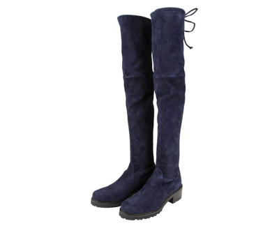 Stuart Weitzman Over-the-knee Boots With Luxurious Suede Finish And Elegant Design In Nice Blue