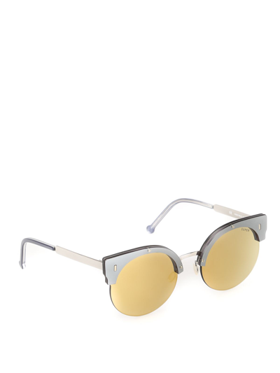 Shop Super By Retrofuture Women's Gold Metal Sunglasses