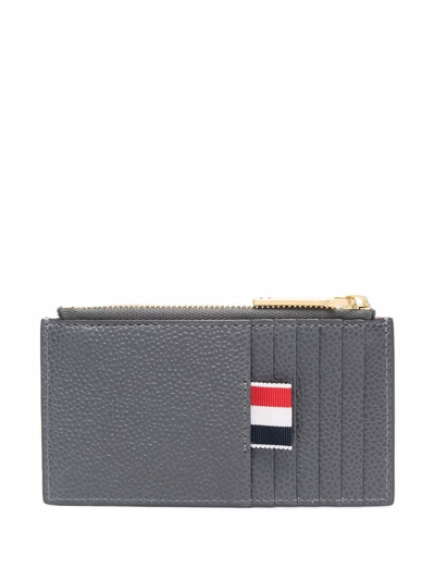 Shop Thom Browne Men's Grey Leather Wallet