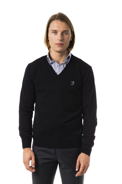Shop Uominitaliani Black Merino Wool Men's Sweater