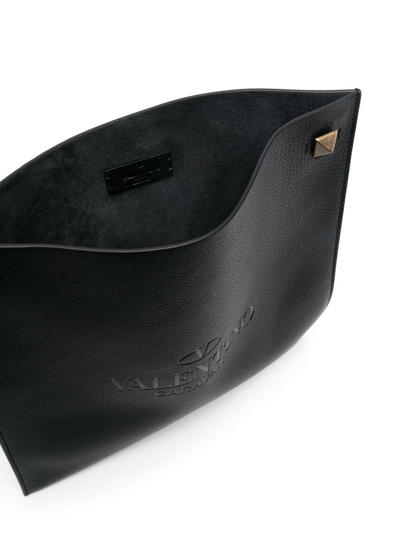 Shop Valentino Men's Black Leather Messenger Bag