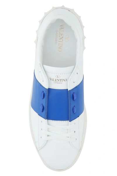 Shop Valentino White Calf Leather Open Men's Sneakers