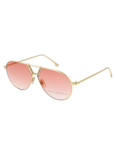 Shop Victoria Beckham Women's Gold Metal Sunglasses