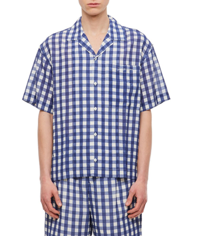 Shop Jacquemus Logo Embroidered Checked Shirt In Multi