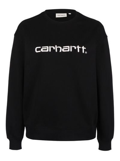 Shop Carhartt Wip Logo Embroidered Sweatshirt In Black