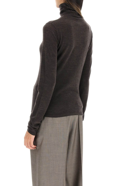 Shop Totême Wool Turtleneck Sweater In Brown