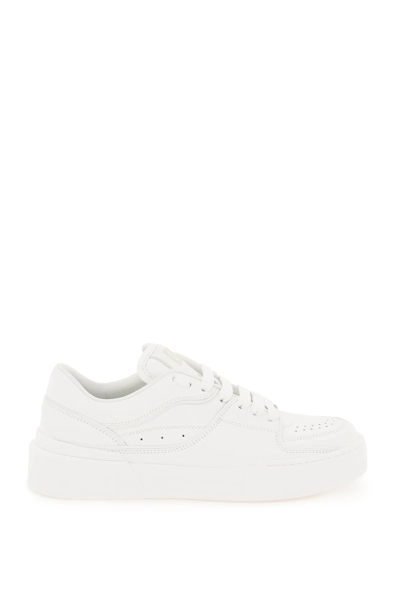 Shop Dolce & Gabbana 'new Roma' Leather Sneakers In White