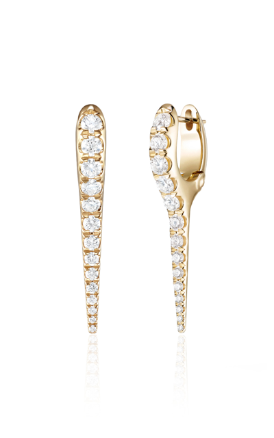 Shop Melissa Kaye Small Lola Needle 18k Yellow Gold Diamond Earrings