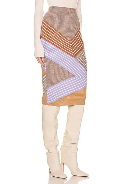 Shop Stella Mccartney Stella By Stella 3d Stripes Skirt In Multicolor