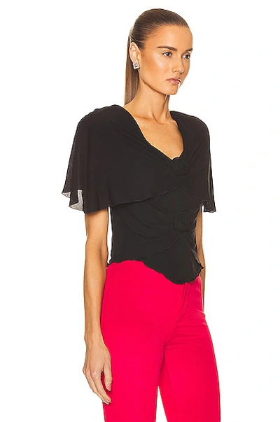 Saint Laurent Short Sleeve Top In Noir