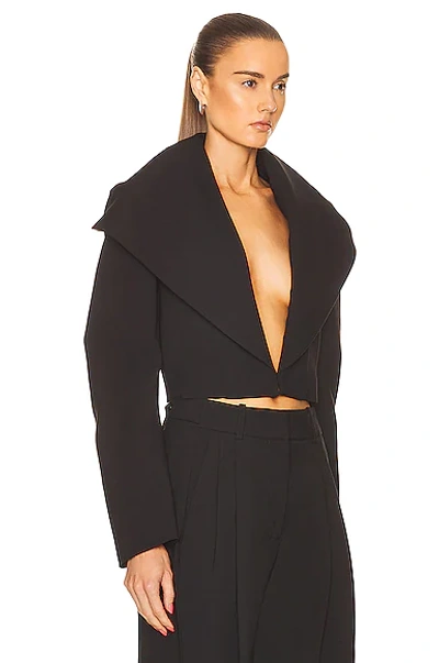 Shop Alaïa Hooded Jacket In Noir