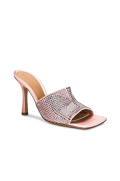 Bottega Veneta Sparkle Slide Stretch Satin Sandals In Pink