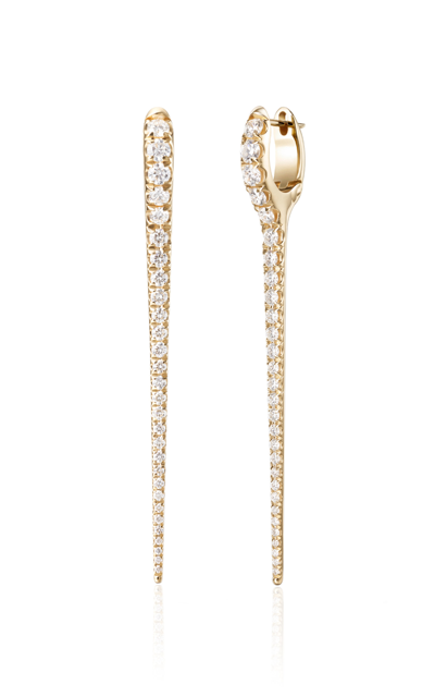 Shop Melissa Kaye Large Lola Needle 18k Yellow Gold Diamond Earrings