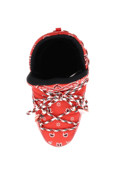 Alanui X Moon Boot Bandana-print Snow Boots In Red
