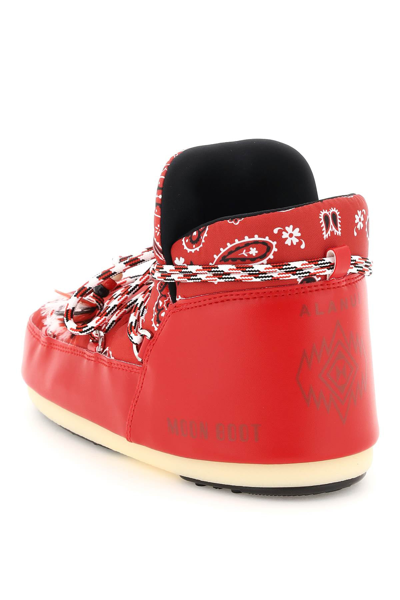 Shop Alanui Full Moon Bandana Apres-ski Boots X Moon Boot In Red