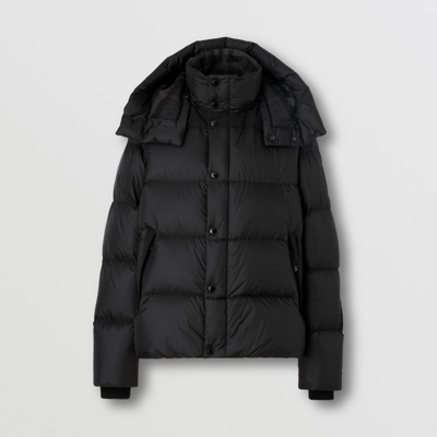 Shop Burberry Detachable Sleeve Nylon Puffer Jacket In Black