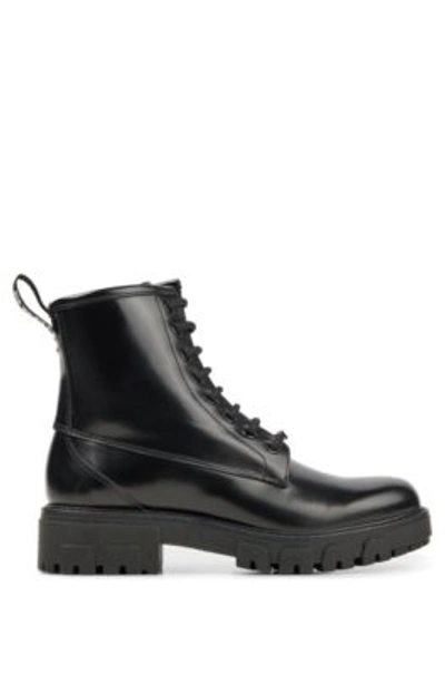 Shop Hugo Ankle Boots In Brush-off Leather In Black