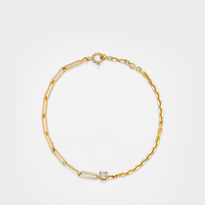 Shop Yvonne Léon Gm Solitaire Bracelet In Gold