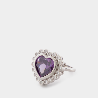 Shop Numbering N-dia Heart Ring 3, Purple/gold Plated