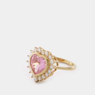 Shop Numbering N-dia Heart Ring 1, Rose/gold Plated In Pink