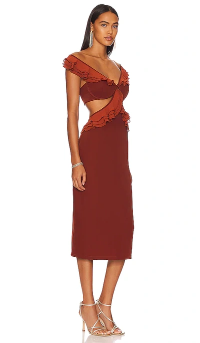 Shop Andrea Iyamah X Revolve Leni Midi Dress In Burgundy