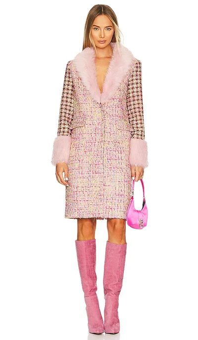 Shop Kim Shui Vegan Fur Coat In Pink