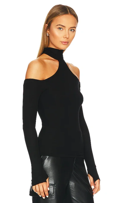 Michael Lauren Levon Mock Neck Top In Black