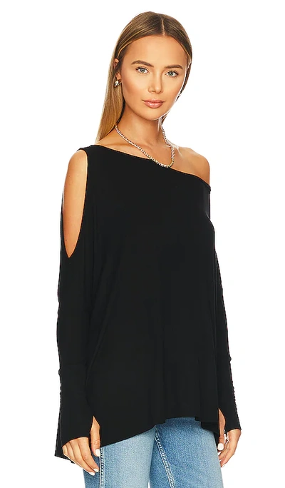 Michael Lauren Deuce Oversized Top In Black