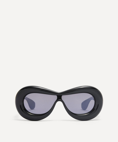 Shop Loewe Women's Inflated Mask Sunglasses In Black