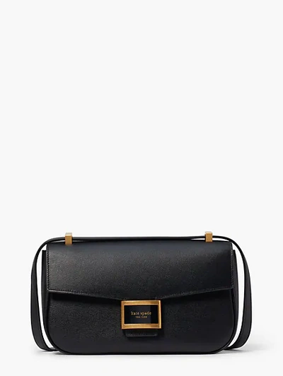 Kate Spade Katy Textured Leather Medium Convertible Shoulder Bag In Black