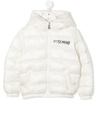 Shop Moschino Teddy Bear-print Puffer Jacket In White