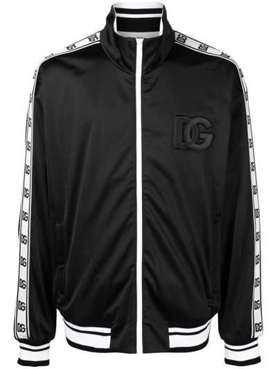 Shop Dolce & Gabbana Logo Panel Bomber Jacket In Black