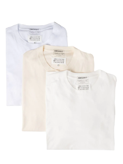 Shop Maison Margiela Cotton Short-sleeve T-shirt (pack Of 3) In White