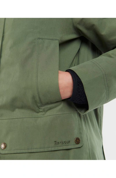 Shop Barbour Beadnell Waterproof Jacket In Moss Stone/ Ancient